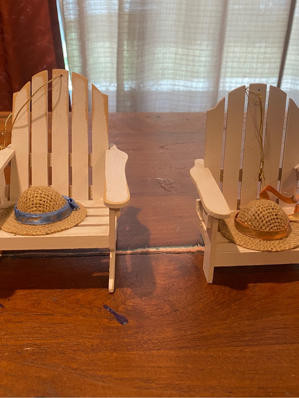 Mini Adirondack Chairs for Dollhouse Accents on Porch- White